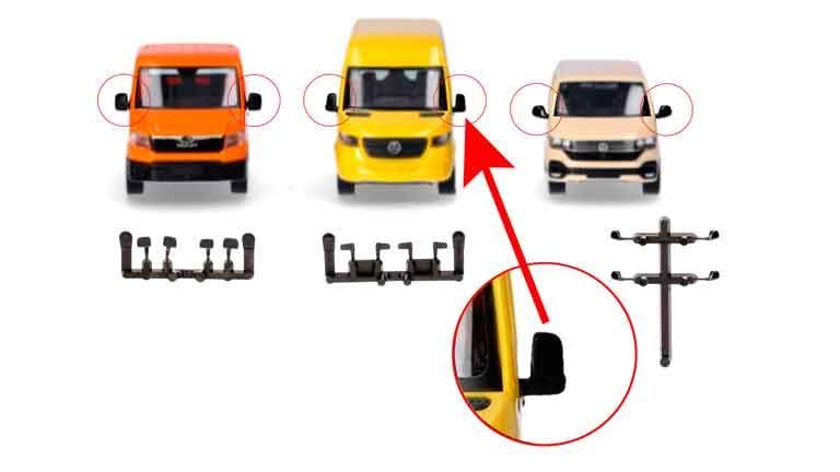 HERPA 054508 Зеркала для автофургонов (MAN, Mercedes-Benz, Volkswagen), 1:87