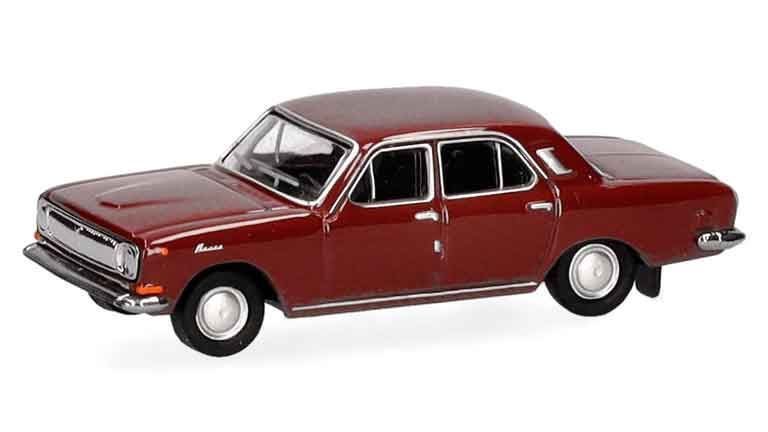 HERPA 066884 Автомобиль ГАЗ-24 «Волга» (бордовый), 1:120, 1969—1992, СССР